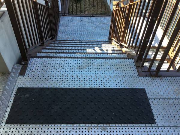 Platform with tactile paving for the visually impaired