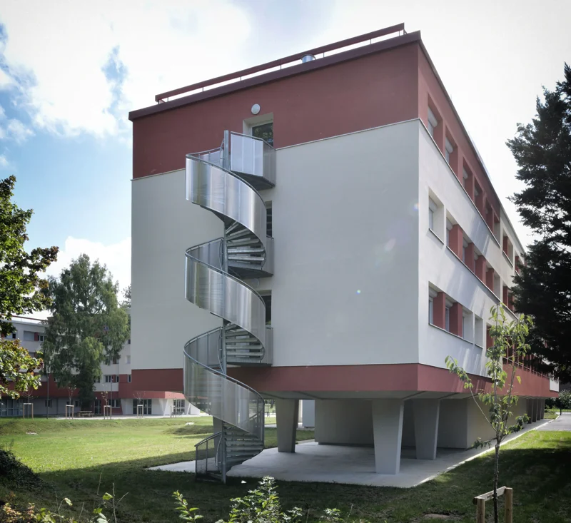 Architectural spiral staircase for this residential building